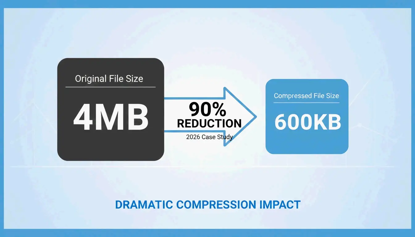 مقارنة تخفيض حجم الملف: 4MB مقابل 400KB