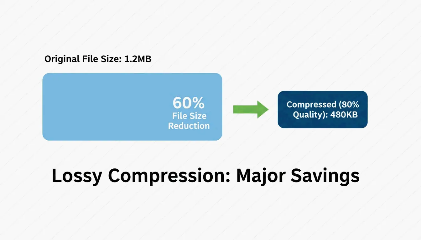 Side-by-side comparison of file size vs. visual quality