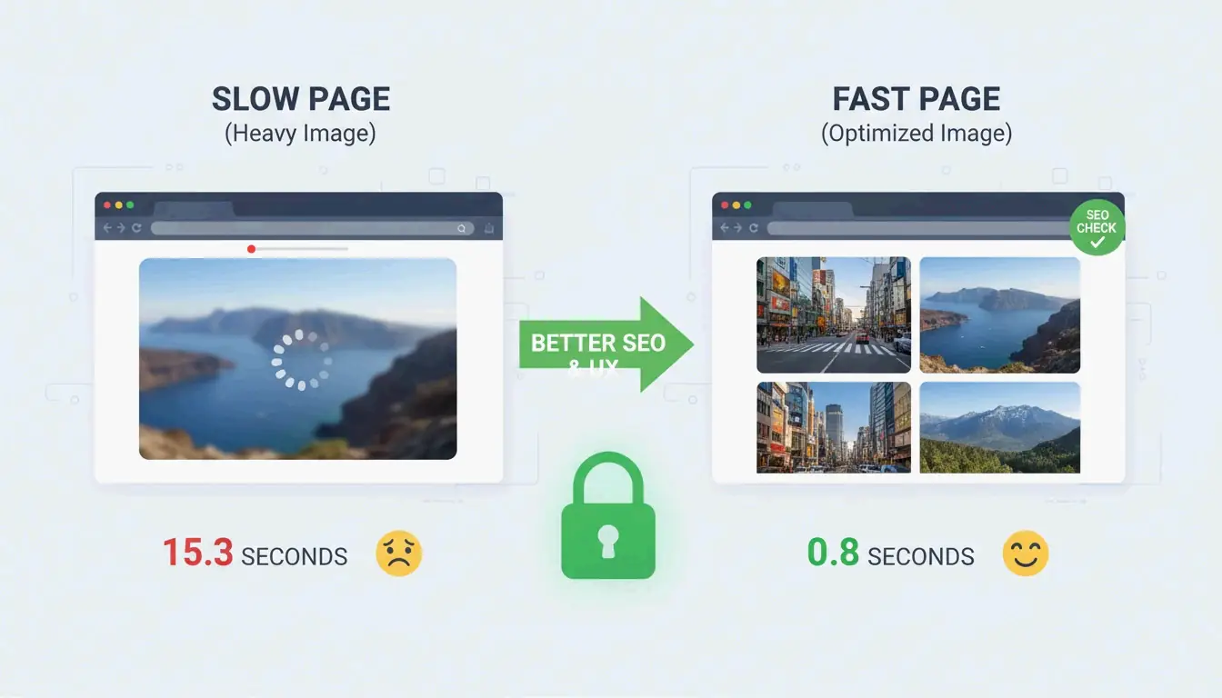 Connection between image size and page loading speed