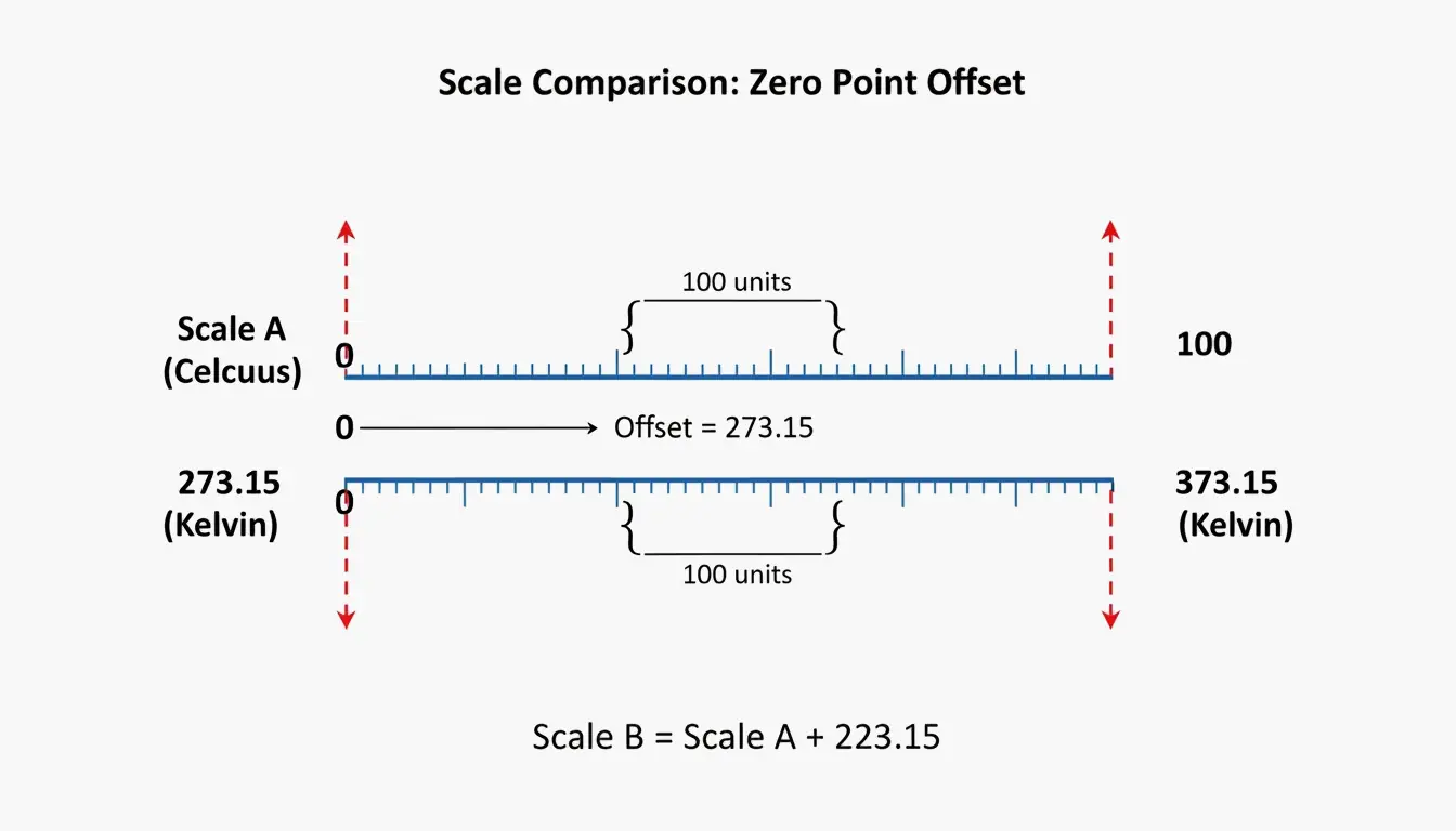 Celsius and Kelvin scale parallel comparison
