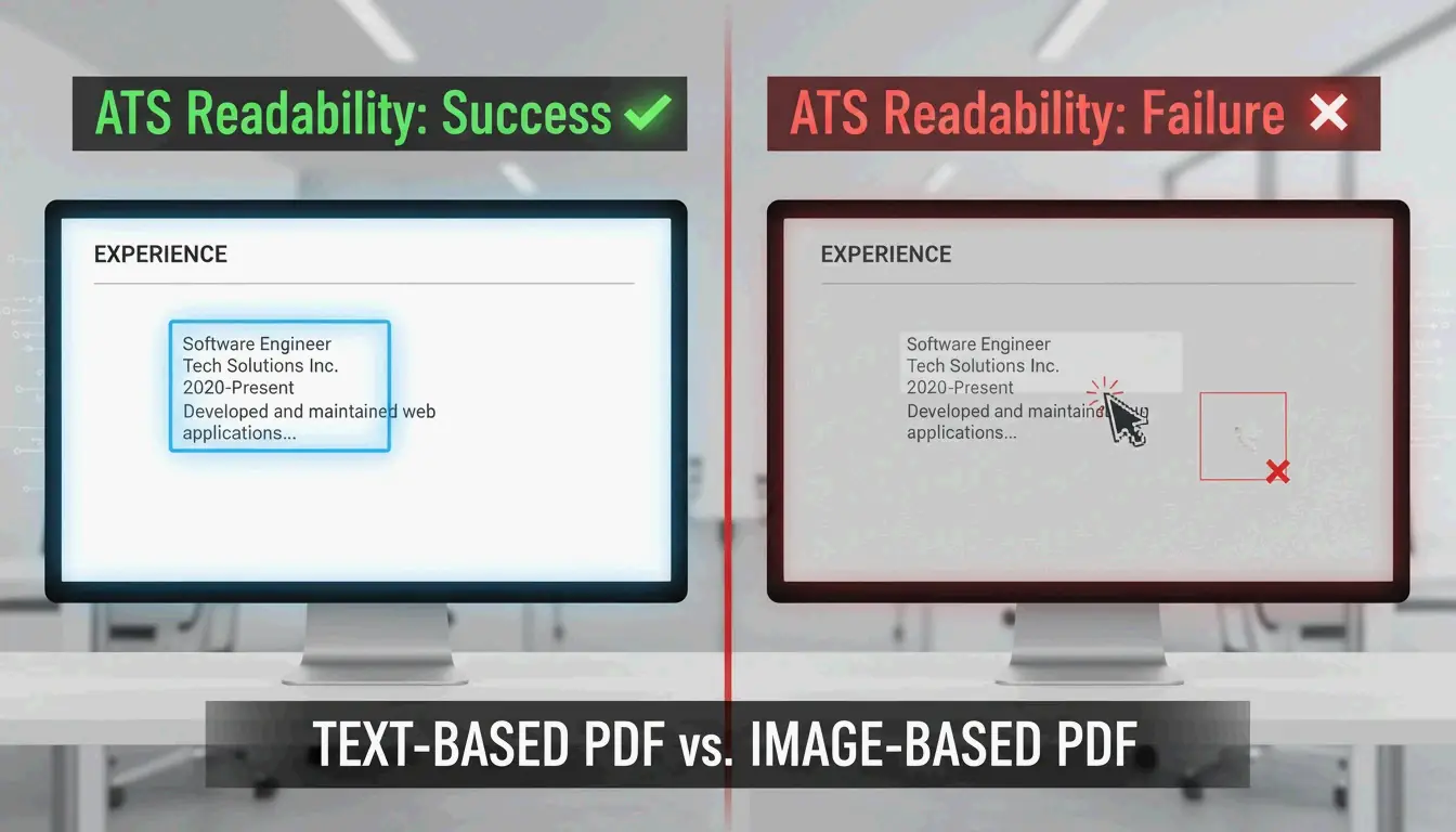 A visual metaphor for 'Readability'—comparing clear text vs. unreadable image data.