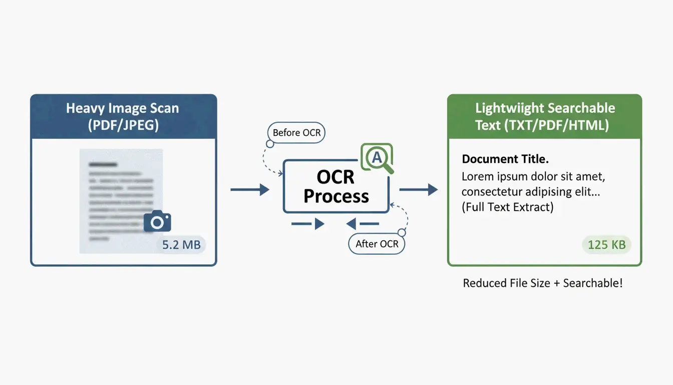 The concept of OCR: Image-based PDF to Text-based PDF