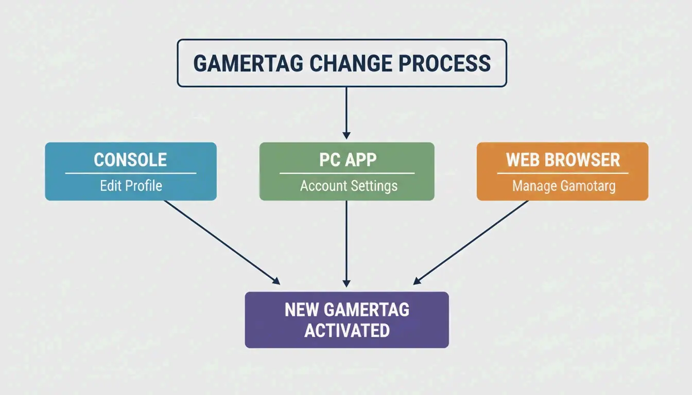 修改Gamertag的三个核心渠道流程