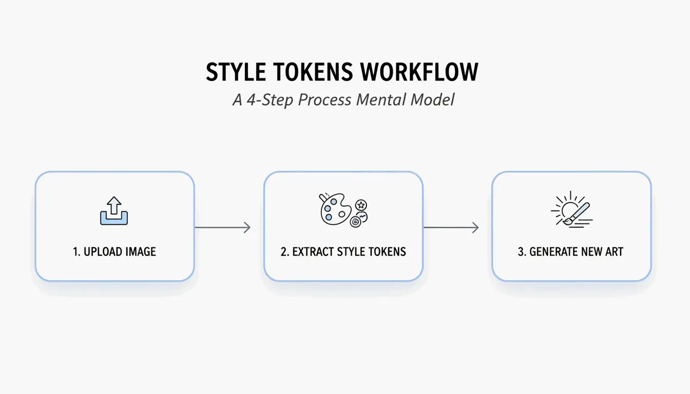 3-Schritte-Kernworkflow: Hochladen -> Tokens extrahieren -> Neu generieren