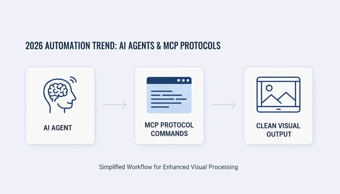 الأتمتة المبسّطة: AI Agent -> MCP Server -> Clean Image.