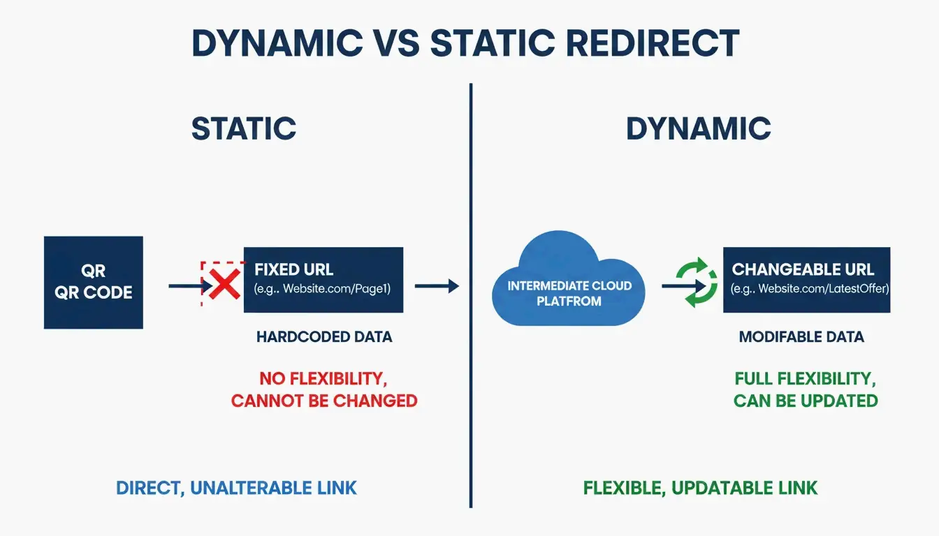 Comparison: Static (Direct) vs Dynamic (Redirect)