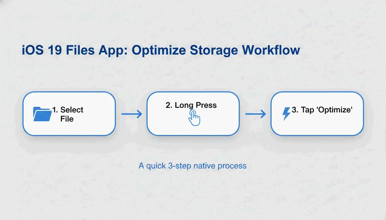 3-step visualization of the native iOS compression process.