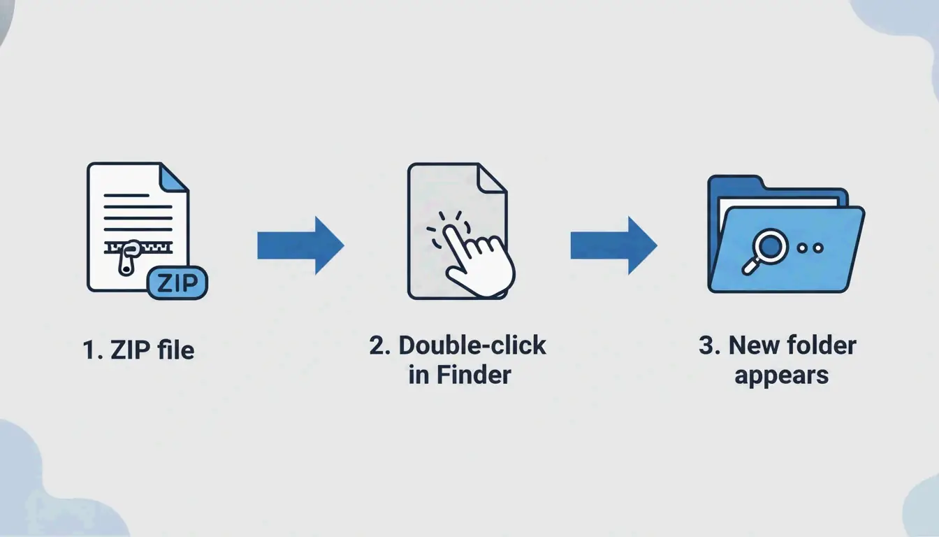 Simple 3-step visualization of the double-click process