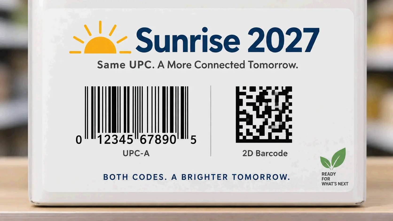 1D barcode and 2D code coexisting on the same product label